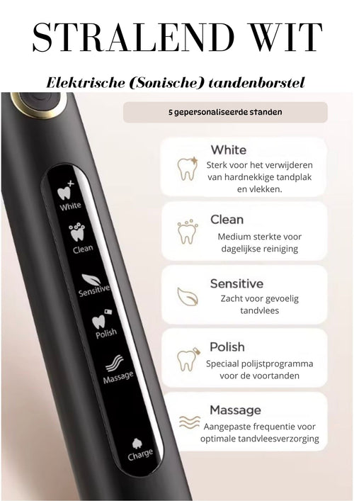 Stralend Wit - Elektrische Tandenborstel Zachte Borstelharen 6 Modules LED-Display